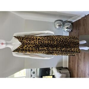 Adam Lippes Leopard Cami Dress Womens, Animal Print, SIde Slit, Size 4
